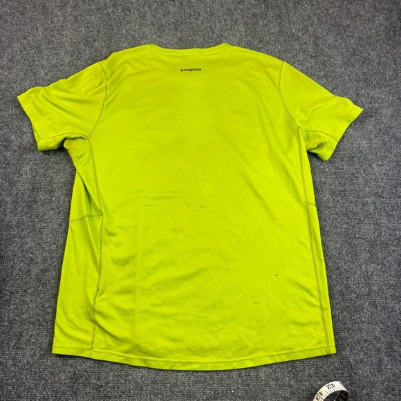 PATAGONIA Mens Neon Green Short Sleeve Fore Runner Shirt size: Large - Picture 2 of 11